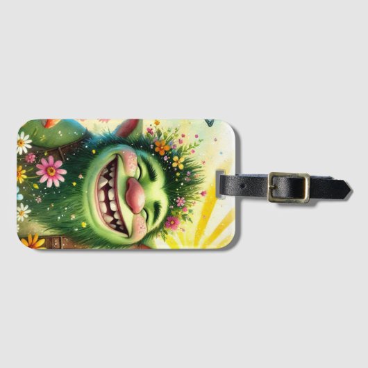 glücklicher Goblin Boy lächeln Gepäckanhänger (Vorderseite (Horizontal))
