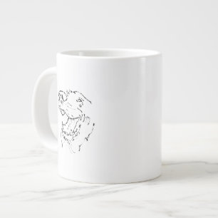 Glücklicher Golden Retriever Kaffeebecher Tintenil Jumbo-Tasse