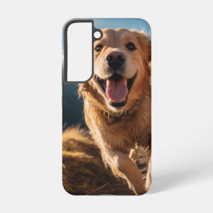 Glücklicher Golden Retriever läuft Samsung Galaxy Hülle