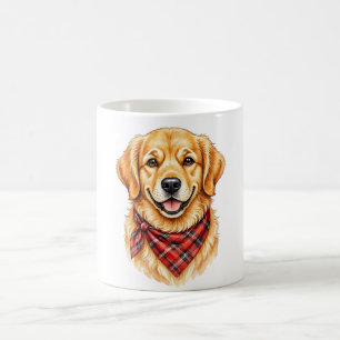 Glücklicher Golden Retriever mit rotem Bandana Kaffeetasse