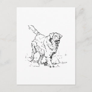 Glücklicher Golden Retriever, Personalisiert Postkarte