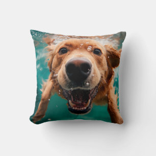 Glücklicher Golden Retriever Schwimmt Unterwasser Kissen