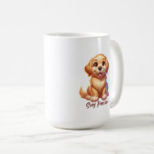 Glücklicher Golden Welpe Kaffeetasse (VorderseiteRechts)