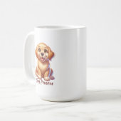 Glücklicher Golden Welpe Kaffeetasse (Vorderseite Links)