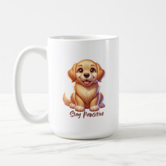 Glücklicher Golden Welpe Kaffeetasse (Links)