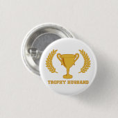 Glücklicher goldener Trophäe-Ehemann Button (Vorne & Hinten)