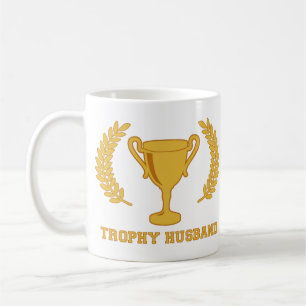 Glücklicher goldener Trophäe-Ehemann Kaffeetasse