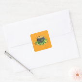 Glücklicher Goldtopf St. Patrick's Day Quadratischer Aufkleber (Umschlag)