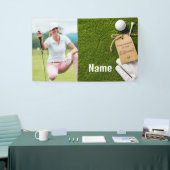 Glücklicher Golf-Ruhestand mit glücklichem Golfer Banner (Messeveranstaltung)