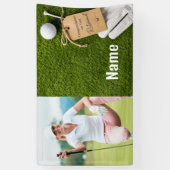 Glücklicher Golf-Ruhestand mit glücklichem Golfer Banner (Vertikal)