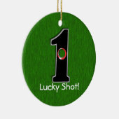 Glücklicher Golfer Personalisierter Loch in einem Keramik Ornament (Rechts)