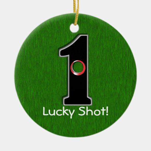 Glücklicher Golfer Personalisierter Loch in einem  Keramik Ornament (Vorne)