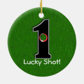 Glücklicher Golfer Personalisierter Loch in einem Keramik Ornament (Hinten)