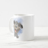 Glücklicher grinsender Hund – Süße Hunde-Comicfigu Kaffeetasse (Vorderseite Links)