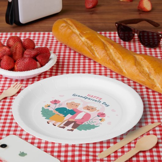 Glücklicher Großeltern Tag  Pappteller (Picknick)