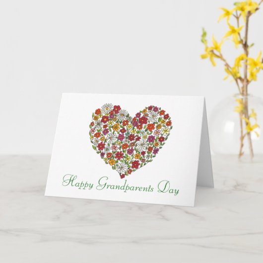 Glücklicher Großelterntag - Blume Herz Karte (Gelbe Blume)