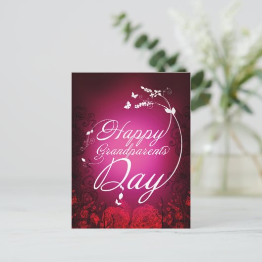 Glücklicher Großelterntag Postkarte (Stehend Vorderseite)