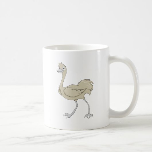 Glücklicher größerer Rhea-Cartoon Kaffeetasse (Rechts)