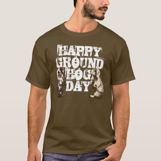 GLÜCKLICHER GROUNDHOG DAY-Frühling Groundhogs T-Shirt (Vorderseite)