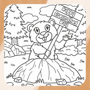 Glücklicher Groundhog Day Quadratischer Aufkleber