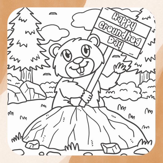 Glücklicher Groundhog Day Quadratischer Aufkleber
