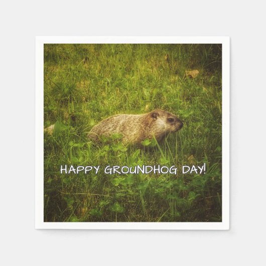 Glücklicher Groundhog Day! Servietten! Serviette (Vorderseite)