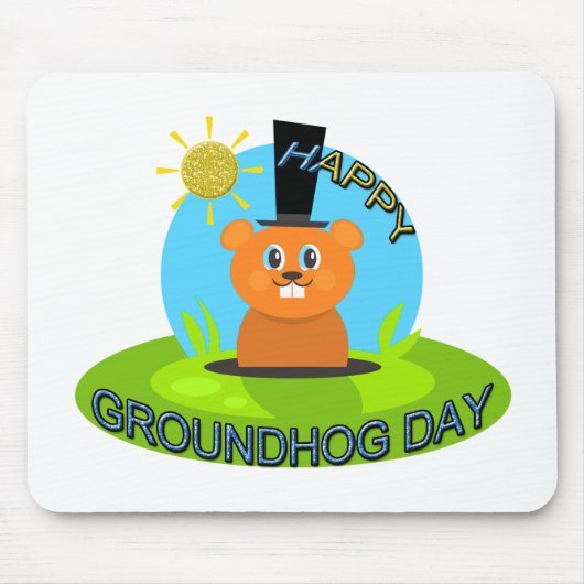 Glücklicher Groundhog Day-Sonnenschein Mousepad (Vorne)