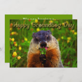 Glücklicher Groundhog Tag Blume essend Einladung (Vorne/Hinten)