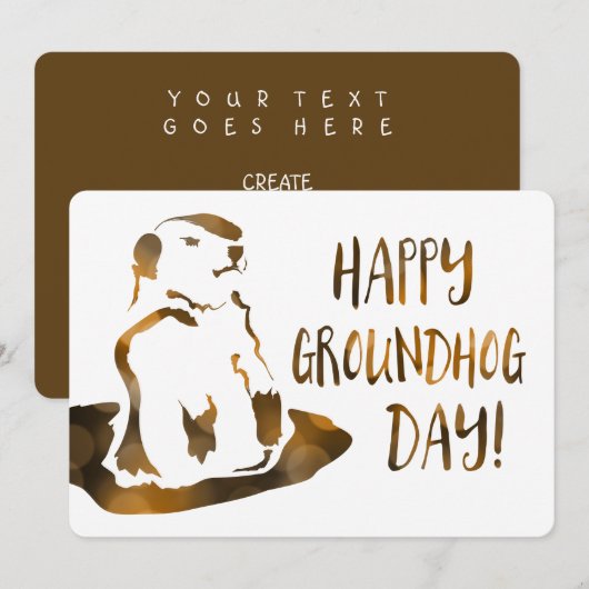 glücklicher groundhog Tag Einladung (Vorne/Hinten)