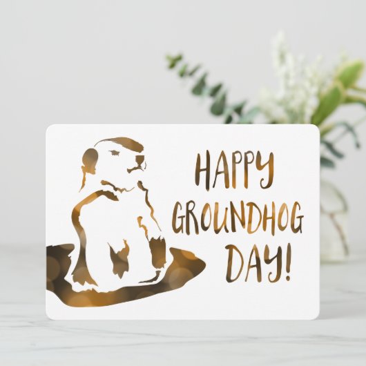 glücklicher groundhog Tag Einladung (Stehend Vorderseite)