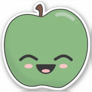 Glücklicher grüner Apfel Aufkleber