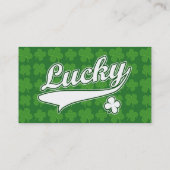 Glücklicher, Grüner/Blatt-Klee des Weiß-4 Visitenkarte (Rückseite)