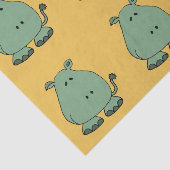 Glücklicher grüner Flusspferd-Cartoon Seidenpapier (Ausschnitt)