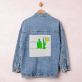 Glücklicher Grüner Kaktus Doodle Funky Jeansjacke (Hangar)