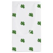 Glücklicher grüner Kaktus im rosa Sommer Kleine Geschenktüte (Rückseite)