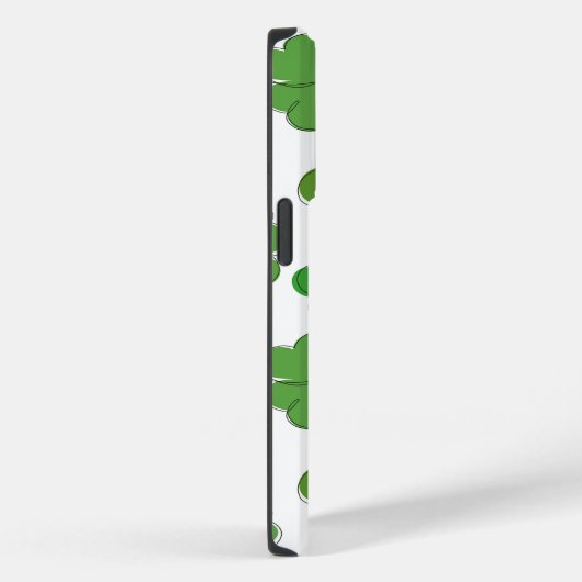 Glücklicher grüner Klee. Kontur Kleeblatt. Case-Mate iPhone Hülle (Rückseite / Rechts)