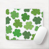Glücklicher grüner Klee. Kontur Kleeblatt. Mousepad (Mit Mouse)