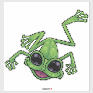Glücklicher Grüner Laubfrosch Aufkleber