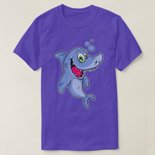 glücklicher Hai unter Wasser T-Shirt (Design vorne)