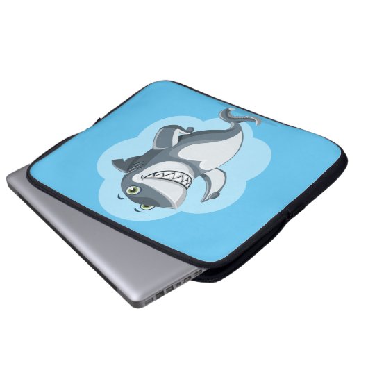 Glücklicher Haifisch Laptopschutzhülle (Vorne Knopf)