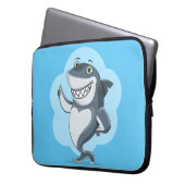 Glücklicher Haifisch Laptopschutzhülle (Vorderseite Links)