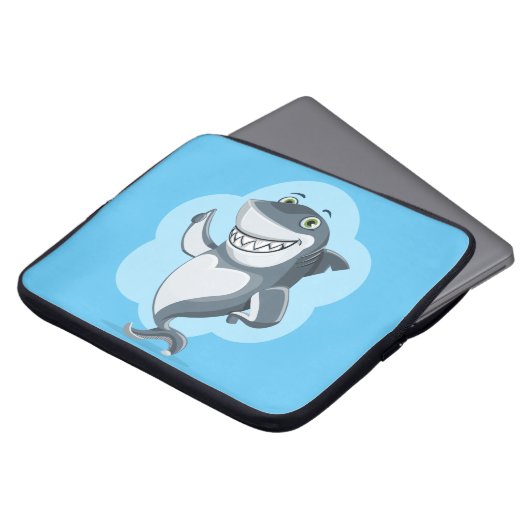 Glücklicher Haifisch Laptopschutzhülle (Vorne Oben)