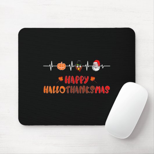 Glücklicher Hallothanksmas Heartbeat Herbst Ernted Mousepad (Mit Mouse)