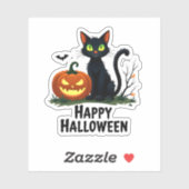 Glücklicher Halloween Black Cat Rescue T - Shirt P Aufkleber (Blatt)