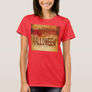 Glücklicher Halloween Blood gesteinigt Wall Womens T-Shirt