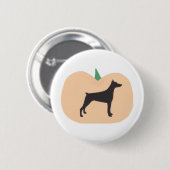 Glücklicher Halloween-DobermannPinscher Button (Vorne & Hinten)
