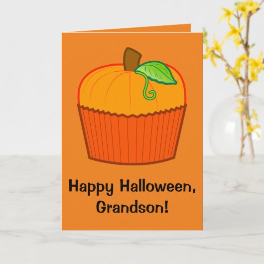 Glücklicher Halloween-Enkel Karte (Gelbe Blume)