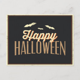 Glücklicher Halloween-Fledermäuse Typografie Gruß Postkarte