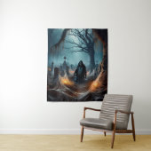 Glücklicher Halloween-Grimischer Sensenmann auf ei Wandteppich (Beispiel)