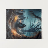 Glücklicher Halloween-Grimischer Sensenmann auf ei Wandteppich (Vorderseite (Horizontal))